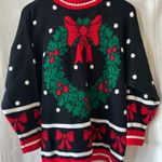 Vintage Knitwaves Christmas Sweater M/L Wreath & Bow Made in USA Multiple Size M Photo 11