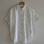 Madewell  Denim Short Sleeve Shirt in White, Size Large Photo 6