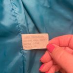 Vintage 90s John Weitz Teal Iridescent Trench Coat 12P Blue Photo 11
