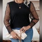 SheIn Celure Plus Size Solid Color Patchwork Crew Neck Long Sleeve Casual Top 16(2XL) Photo 3