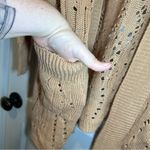 Kori  America Tan/Brown Knit Open Front Hooded Cardigan size S/M Photo 5