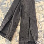 ZARA The Olivia Black High Rise Split Hem Straight Leg Jeans Photo 3