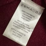 Minnie Rose Burgundy V Neck Distressed Fray Edge Cashmere Sweater XS Photo 7