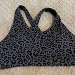 Boutique Gray & Black Animal Print Criss Cross Strap Sports Bra L Photo 0