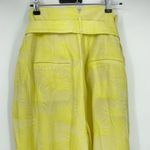 Equipment Joele Paperbag Waist Tie Cropped Pants Green Shine Yellow Size 10 NWT Photo 5