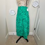 NTM: Isabel Maternity Green Floral Elastic Smocked Waist Skirt NWT Sz M Photo 7