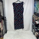 American Living  Navy and Orange Polka Dot Midi Dress Photo 4