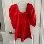 Farm Rio  Red Puff Sleeve Romper Photo 3