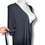 Yansi Fugel Womens Wrap Dress Midi Surplice V Neck Short Sleeve Stretch Black XL Photo 7