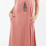 🆕Zenana Ash Rose Crewneck Pocket Maxi Dress XL🆕 Pink Photo 1