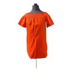 J.Crew  Off The Shoulder Orange Cotton Babydoll Smocked Dress Size 0 Photo 1