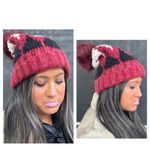 Women's Pom Ball Knit Beanie Hat One Size Winter Cozy Warm White Photo 1