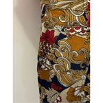 MOTHER The Puffy Wrapper Floral Denim Jumpsuit Flowers in Her Hair L Tan Size L Photo 6