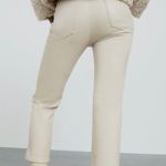 ZARA Cream Faux Leather Straight Pants Photo 2