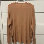 Aerie  Offline Ribbed Thermal Oversized Comfy Snap Collar Tan Photo 1