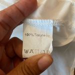 Exlura White Flowy mini Dress long sleeve back bow tie size Large Photo 10