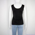 black 100%‎ silk tank top with jewelry detail Size XXS Photo 2