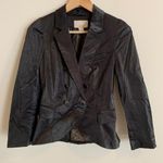 H&M  Womens Size 4 Jacket Short Black Shimmer Silver Buttons Rock Preppy Photo 1