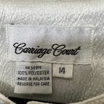 Vintage Button Down Top Textured Career Blouse Long Sleeve Size 14 Secretary White Photo 1