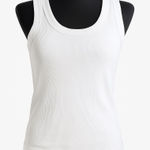 Papinelle White Ribbed Tank Top – Size M Size M Photo 0