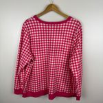 Talbots  Pink Gingham Print Sweatshirt Sz 2X Pullover‎ Long Sleeve Preppy Plus Photo 5