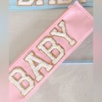 Varsity Letter “BABY” Cosmetic Bag In Strawberry Milkshake Color Pink Photo 1