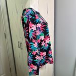 Croft & Barrow  Black and pink tropical Floral Swim Rashguard Photo 4