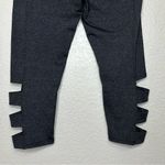 Onzie  Charcoal Gray Side Ladder Cut Outs Cropped Leggings Photo 9