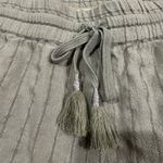 Soft Surroundings  Green Metallic Striped Linen Blend Pants Size XL Photo 2