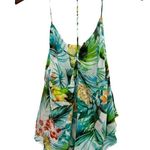 Show Me Your Mumu Spike Tank Blouse Tropical Palms Birds Print Coastal Size S Photo 3