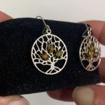 Tree Of Life Sterling Silver & Green Baltic Amber Drop Earrings Photo 14