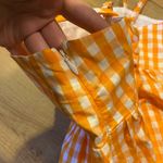 J.Crew NWT  Orange White plaid gingham strappy tie back tank top Photo 3