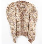 Ulla Johnson Fiora Cardigan in Neutral Fawn Knit Puff Sleeve Sweater Size S Photo 1