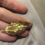 Christian Dior VINTAGE  GERMANY GOLD PLATED TEXTURED LEAF BROOCH Photo 8