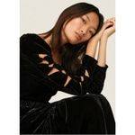 Sea New York Mayde Velvet Black Long Sleeve Cut Out Cutout Midi Size 2 Photo 3