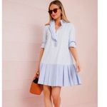 Tuckernuck Gentlemen’s Stripe Tate Mini Dress Blue White Ruffles Pleated Preppy Photo 1