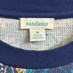Sundance Sz M Blue Floral Waffle Knit Thermal Button Cuff Velvet Long Sleeve Top Size M Photo 5