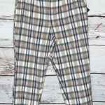 Ava & Viv NWT 14W Cream & Blue Plaid High Rise Comfort Waist Skinny Ankle Pants Photo 0
