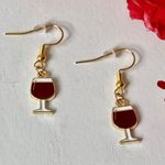 Red Wine Glass Earrings Photo 1