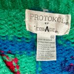 Colorful Geometric Pattern Sweater Vintage Classic 80s Mohair Wool Bold Cosplay Green Size M Photo 5
