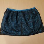 Heritage Teal Green with Black Lace Mini Skirt L Size L Photo 2