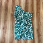 SheIn  Green and White One Shoulder Dress Photo 1