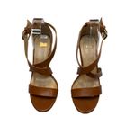 A New Day Cecilia Sandal NEW Tan Cork Wedge Ankle Strappy Buckle Wedding Size 8 Photo 1