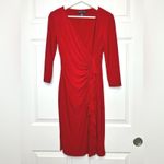 American Living  Red 3/4 Sleeve Ruched Sheath Dress Career Cocktail‎ Party Photo 1