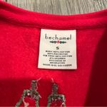 Bechamel Red Embroidered Winter Holiday Sweatshirt Women’s Size Small Photo 7