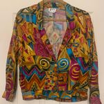 Joyce Vintage Multi Color Funky Disco Woman Sz 10 Blazer. 2305 Yellow Photo 0