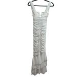 Michael Costello NEW NWT  X Revolve Hilary Ruched Gown In Ivory Photo 6