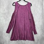 Purple Lace Off Shoulder Boho Western Y2K Long Blouse Top Shirt Plus 1X Photo 1