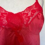 Vtg Y2K Kayser Slip Dress Sz 38 Bust Lace Coquette Babydoll USA 60s Fairy Grunge Red Size L Photo 13