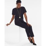 Chico's Womens Chico’s  Black Pinstripe Ponte Knit Tee Shirt Top - Sz 2 ( L ) Photo 2